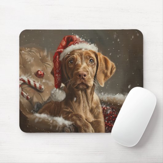 Vizsla Hond Kerstfeest Muismat (Met muis)