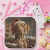 Vizsla Hond Kerstfeest Papieren Bordje (Feest)