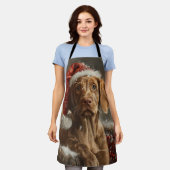 Vizsla Hond Kerstfeest Schort (Gedragen)