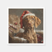 Vizsla Hond Kerstfeest Servet (Voorkant)