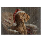 Vizsla Hond Kerstfeest Snijplank (Voorkant)
