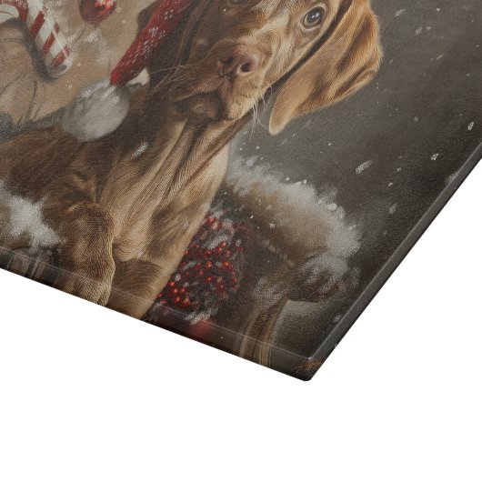 Vizsla Hond Kerstfeest Snijplank (Hoek)