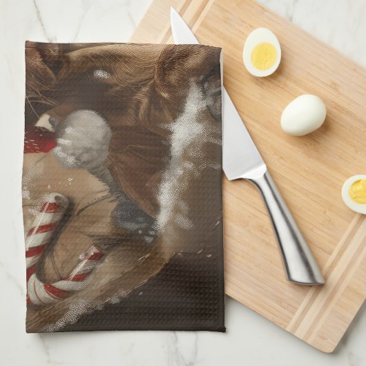 Vizsla Hond Kerstfeest Theedoek (Quarter Fold)