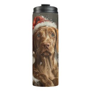 Vizsla Hond Kerstfeest Thermosbeker