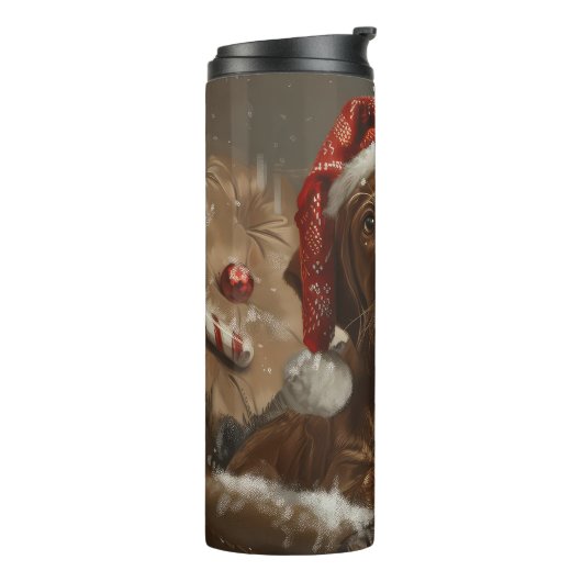 Vizsla Hond Kerstfeest Thermosbeker (Gedraaid links)