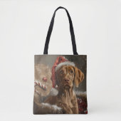Vizsla Hond Kerstfeest Tote Bag (Voorkant)