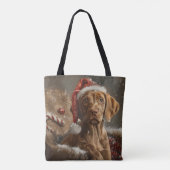 Vizsla Hond Kerstfeest Tote Bag (Achterkant)