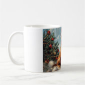Vizsla Hond Kerstmis Vintage Strand Koffiemok (Links)