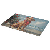 Vizsla Hond Kerstmis Vintage Strand Snijplank (Hoek)