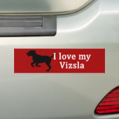 Vizsla Hond Liefde Bumpersticker (Op auto)