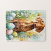Vizsla Hond met Paaseieren Vakantie Legpuzzel (Horizontaal)