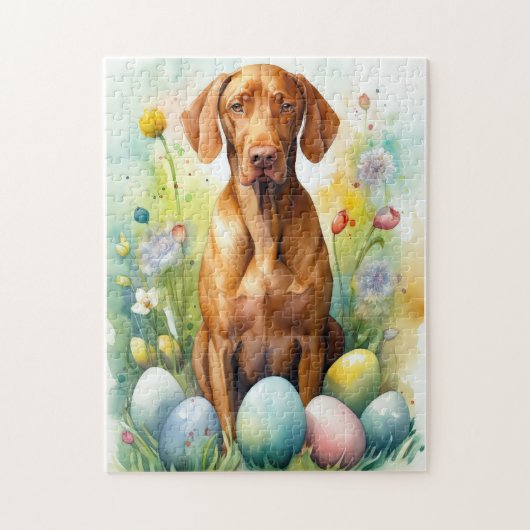 Vizsla Hond met Paaseieren Vakantie Legpuzzel (Verticaal)