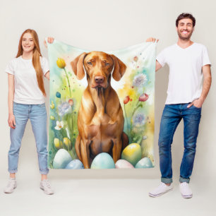 Vizsla-hond met Pasen Eieren Vakantie  Fleece Deken