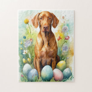 Vizsla-hond met Pasen Eieren Vakantie  Legpuzzel