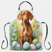Vizsla-hond met Pasen Eieren Vakantie Schort (Voorkant)