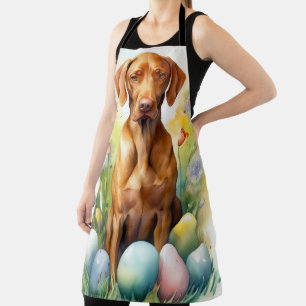 Vizsla-hond met Pasen Eieren Vakantie  Schort