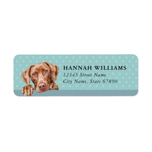 Vizsla-hond retouradreslabels etiket (Voorkant)