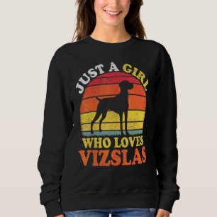 Vizsla-hond Retro Alleen Een Meisje Dat Van Vizsla Trui