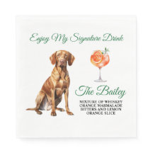Vizsla-hond Signature-drankfoto servetten