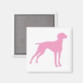 Vizsla Hond Silhouet (roze) Magneet (Voorkant / Achterkant)