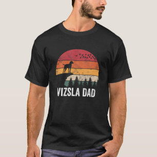 Vizsla Hond Zonsondergang Retro Stijl voor Mannen  T-shirt
