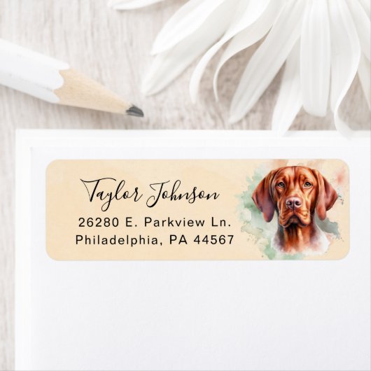 Vizsla-honden retouradreslabel etiket (Insitu)