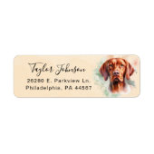 Vizsla-honden retouradreslabel etiket (Voorkant)