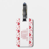Vizsla hondenliefde met rood en roze hart patroon bagagelabel (Achterkant verticaal)