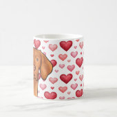 Vizsla hondenliefde met rood en roze harten patroo koffiemok (Center)
