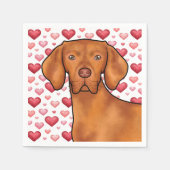 Vizsla hondenliefde met rood en roze harten patroo servet (Voorkant)