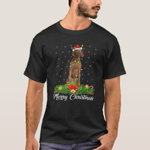 Vizsla Hondenliefhebber Matching Santa Hat Vizsla T-shirt