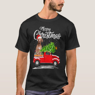 Vizsla Hondenras Ride Red Truck Kerstmis Pajama T-shirt