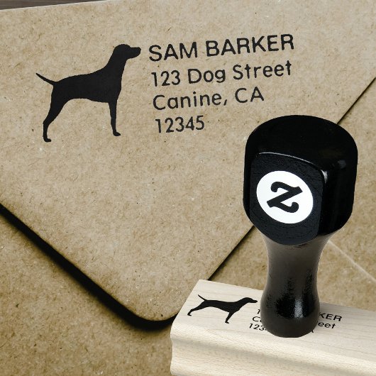 Vizsla Hondenras Silhouet Retouradres Rubberstempel