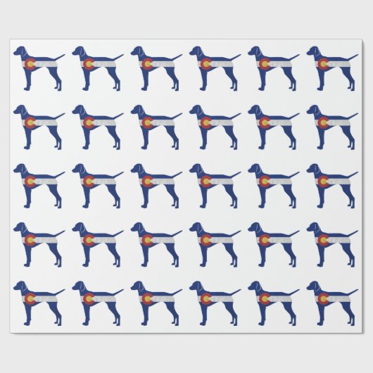 Vizsla Hondenras Silhouette Colorado Flag Cadeaupapier (Vlak)