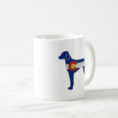 Vizsla Hondenras Silhouette Colorado Flag Koffiemok (Voorkant rechts)