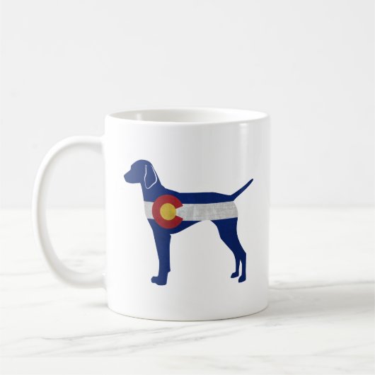 Vizsla Hondenras Silhouette Colorado Flag Koffiemok (Links)
