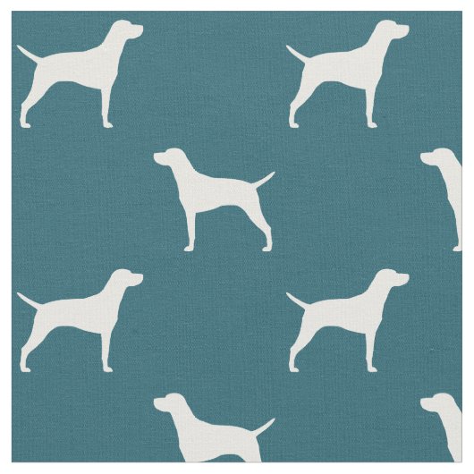 Vizsla Hondenras Silhouettes Pattern Stof (Close Up)