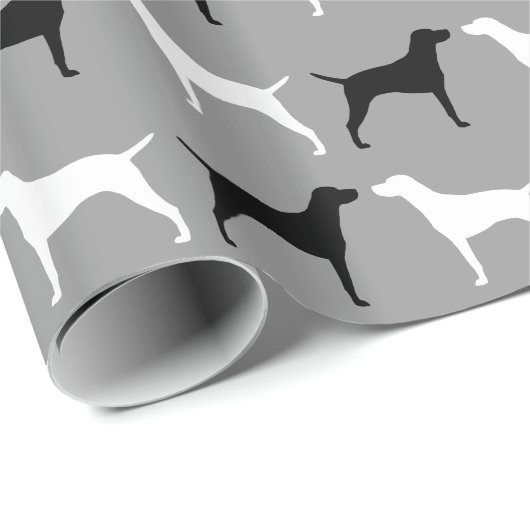 Vizsla Hondenras Silhouettes Patterned Cadeaupapier (Rol Hoek)