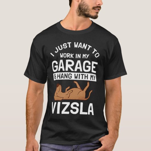 Vizsla Hongaarse sportliefhebbers werken in mijn a T-shirt (Voorkant)