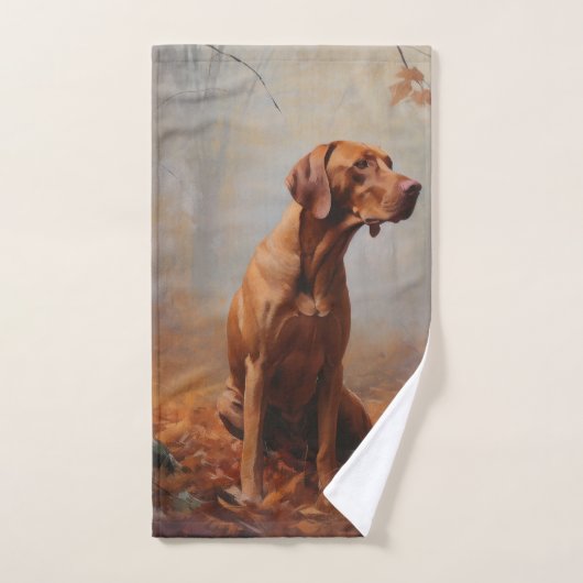 Vizsla in Herfst laat Herfst inspireren Bad Handdoek (Handdoek)