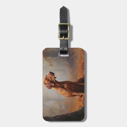 Vizsla in Herfst laat Herfst inspireren Bagagelabel (Voorkant verticaal)