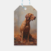 Vizsla in Herfst laat Herfst inspireren Cadeaulabel (Achterkant)