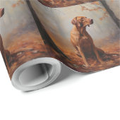 Vizsla in Herfst laat Herfst inspireren Cadeaupapier (Rol Hoek)