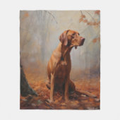 Vizsla in Herfst laat Herfst inspireren Fleece Deken (Voorkant)