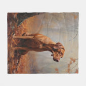 Vizsla in Herfst laat Herfst inspireren Fleece Deken (Voorkant (Horizontaal))