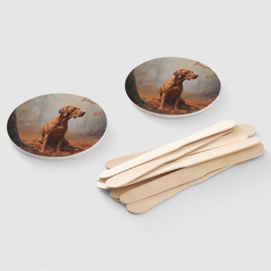 Vizsla in Herfst laat Herfst inspireren Handwaaier (Niet-gemonteerd)