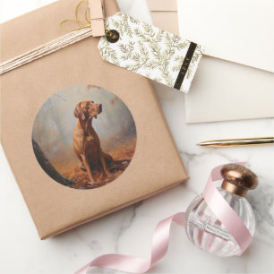 Vizsla in Herfst laat Herfst inspireren Ronde Sticker