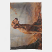 Vizsla in Herfst laat Herfst inspireren Theedoek (Verticaal)