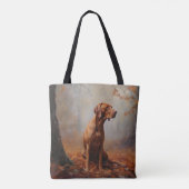 Vizsla in Herfst laat Herfst inspireren Tote Bag (Achterkant)