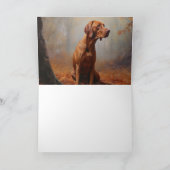 Vizsla in herfstbladeren val inspireert kaart (Binnen)